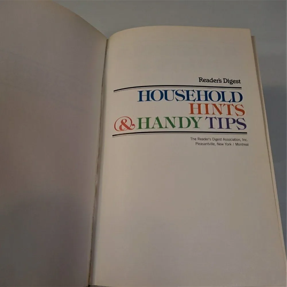 Household Hints and Handy Tips by Reader's Digest Editors 1988 Hardcover